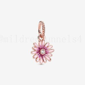 Pandora Pink Daisy Flower Dangle Charm